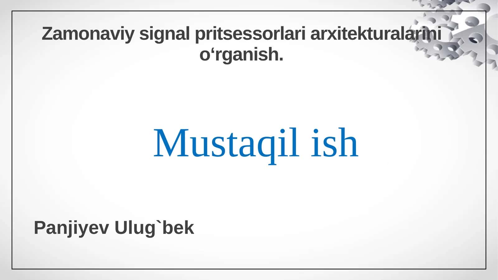 Zamonaviy signal pritsessorlari arxitekturalarini o‘rganish 1