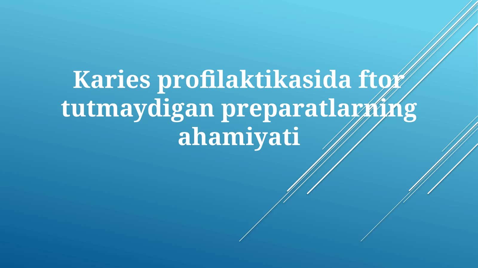Ftorsiz preparatlarning samaradorligi va qo'llanilishi 1
