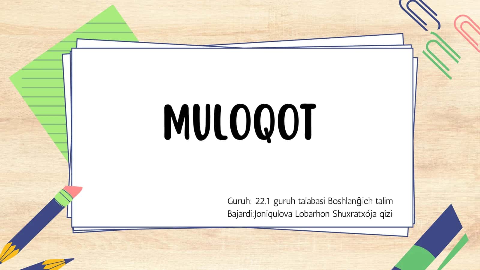 MULOQOT 1