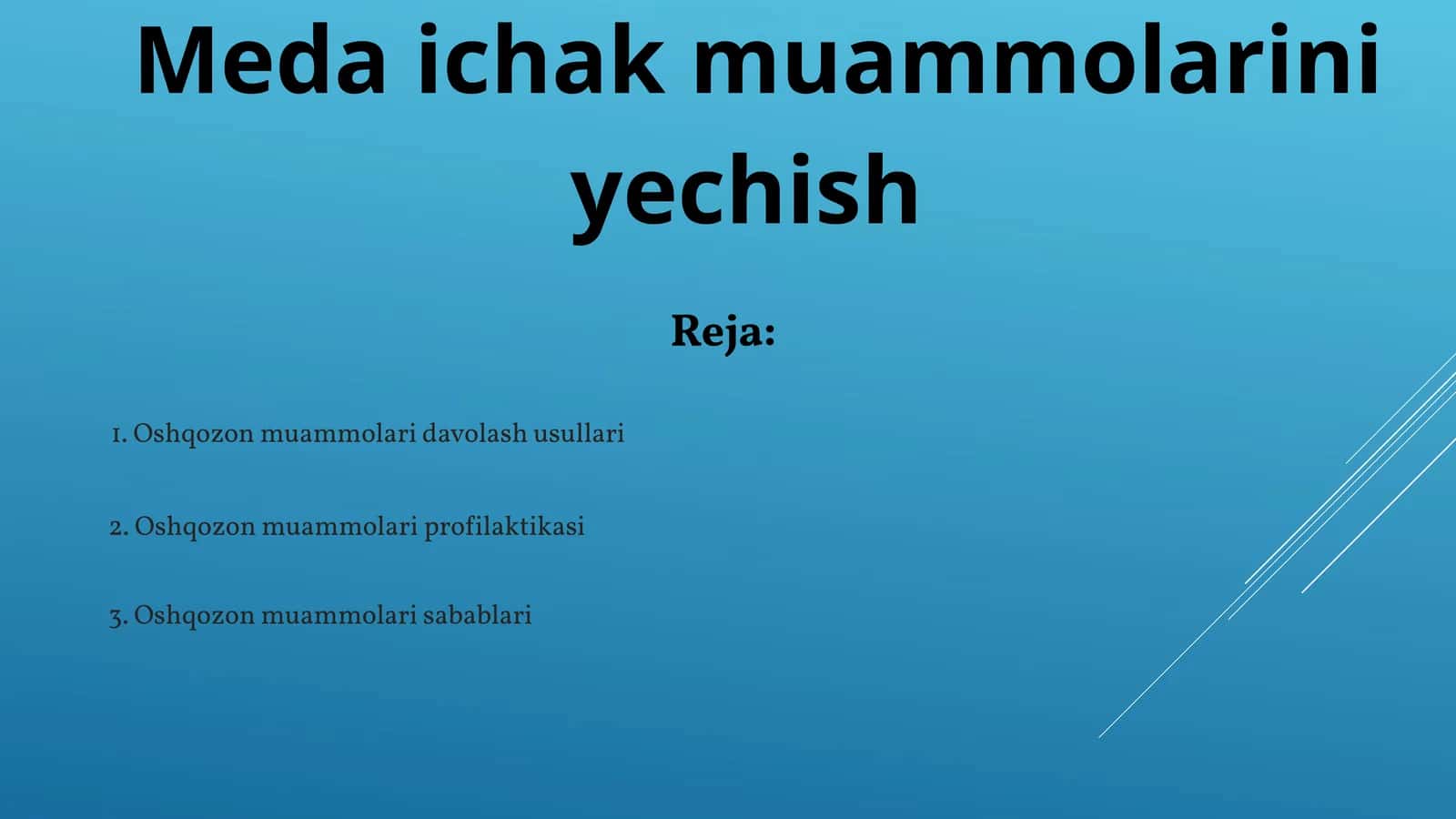 Oshqozon muammolari davolash usullari 1