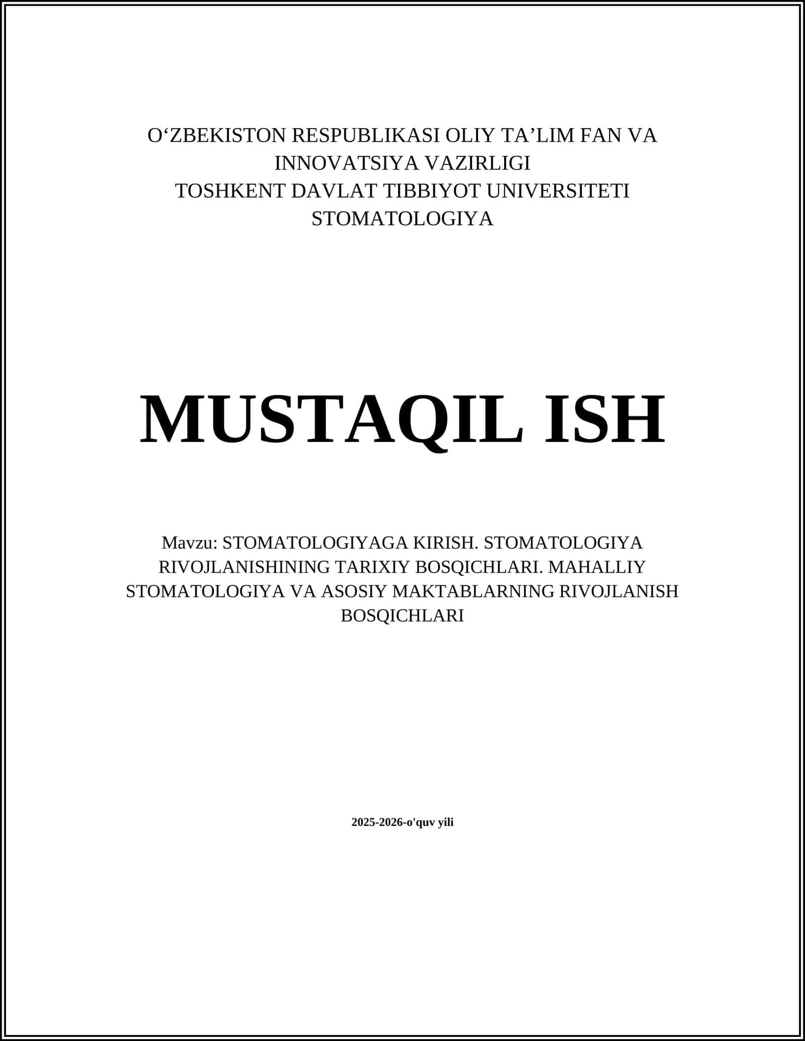 STOMATOLOGIYAGA KIRISH 1