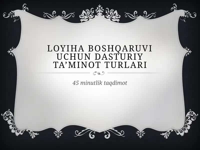 Loyiha boshqaruvi dasturlari 1