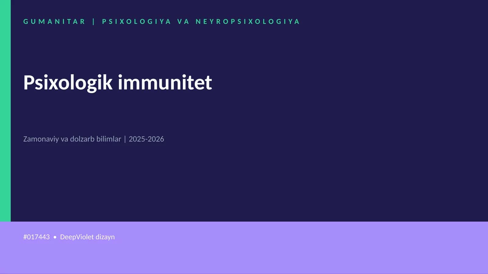 Psixologik immunitet 1