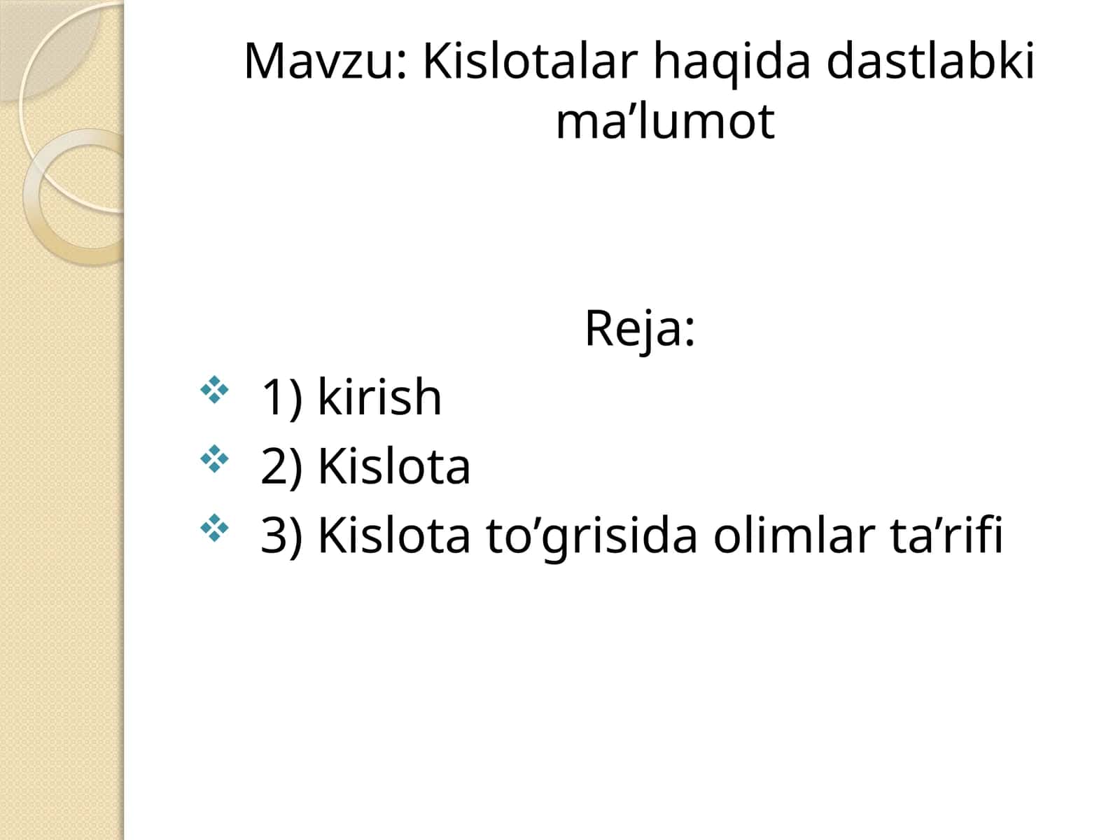 Kislotalar haqida dastlab kimajnlmat 1