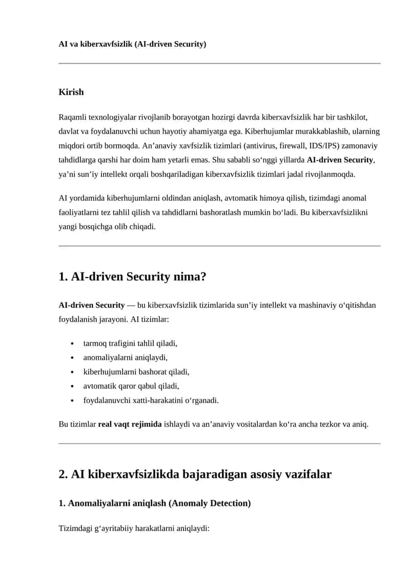 AI-driven Security 1