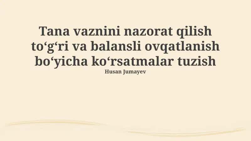 Og'irlikni nazorat qilish uchun ovqatlanish rejalari va maslahatlar 1