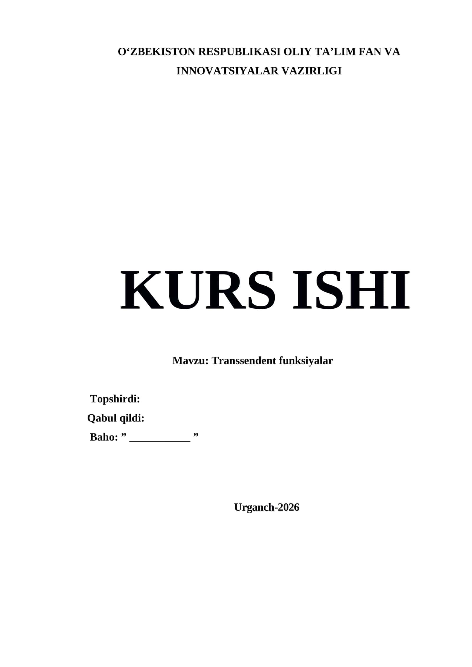 Transsendent funksiyalar 1