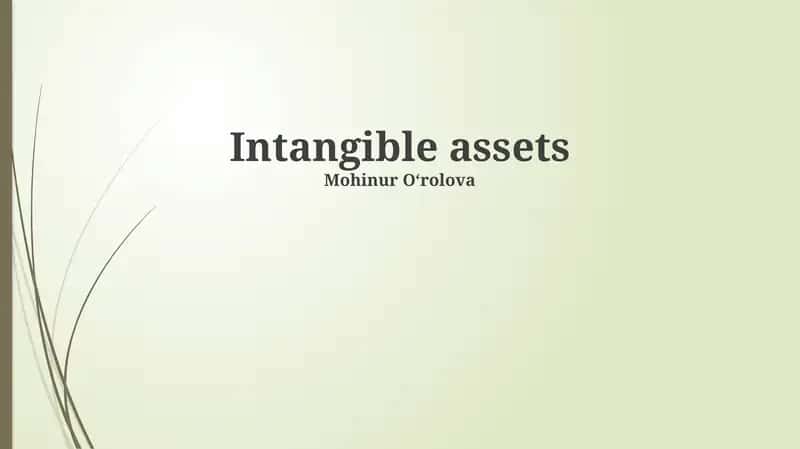 Intangible assets 1