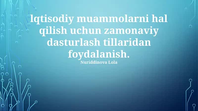 Zamonaviy Dasturlash Tillarini Tanlash 1