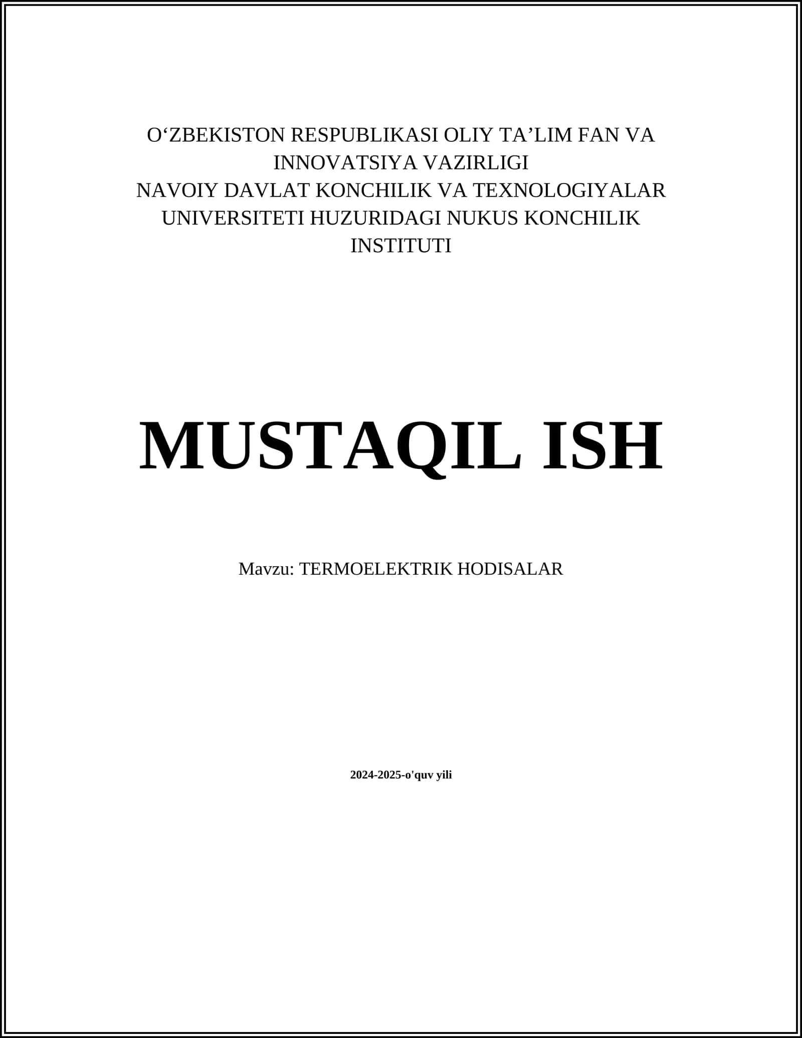 TERMOELEKTRIK HODISALAR 1