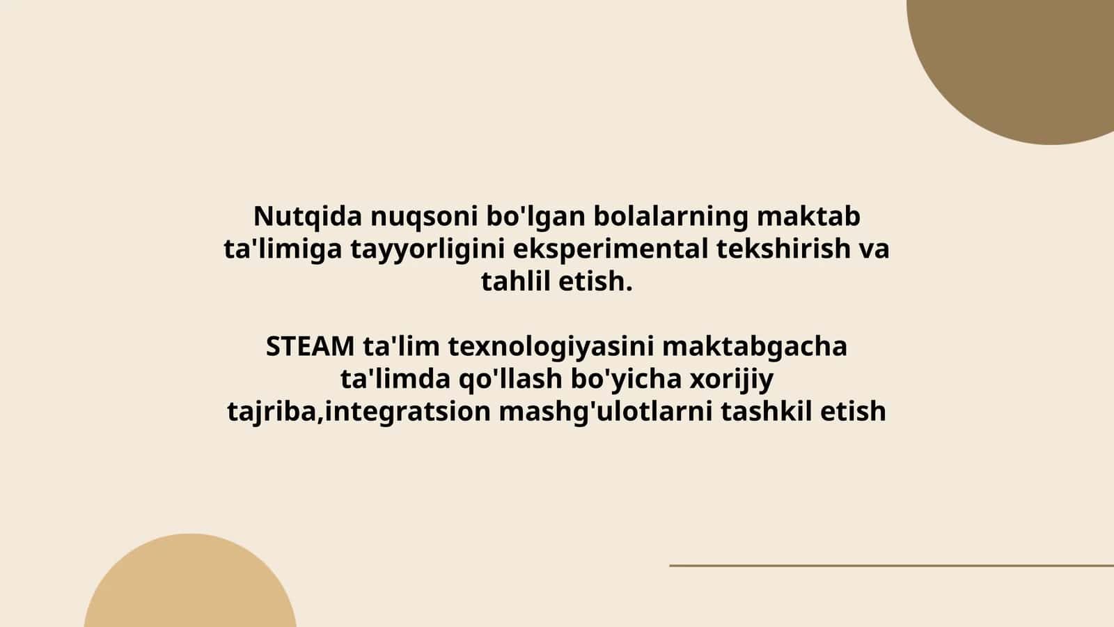 Nutqida nuqsoni bo'lgan bolalarning maktab ta'limiga tayyorligini eksperimental tekshirish va tahlil etish 1