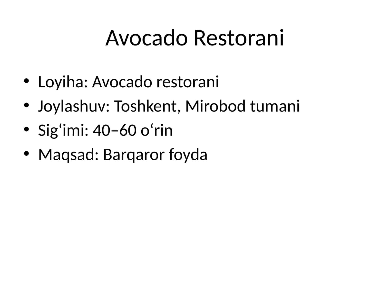 Avocado restorani 1