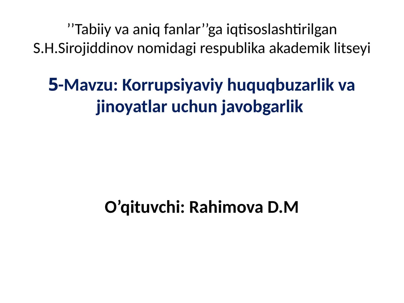 Korrupsiyaviy huquq buzilish va jinoyatlar uchun javobgarlik 1