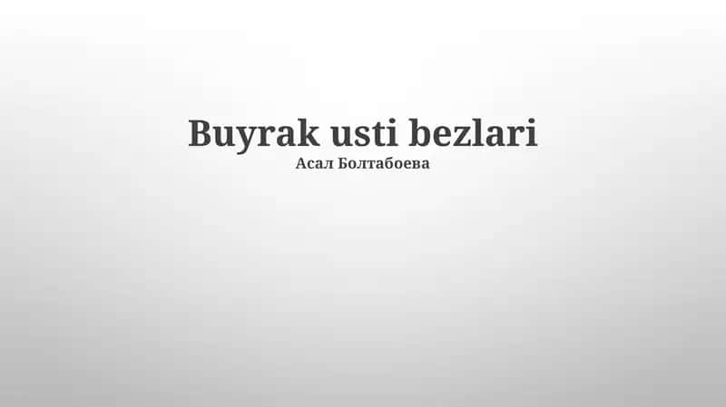 Buyrak usti bezlari 1