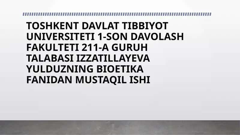 SOG`LIQNI SAQLASH TIZIMING AYRIM SOHALARIDAGI ETIK MUAMMOLAR 1