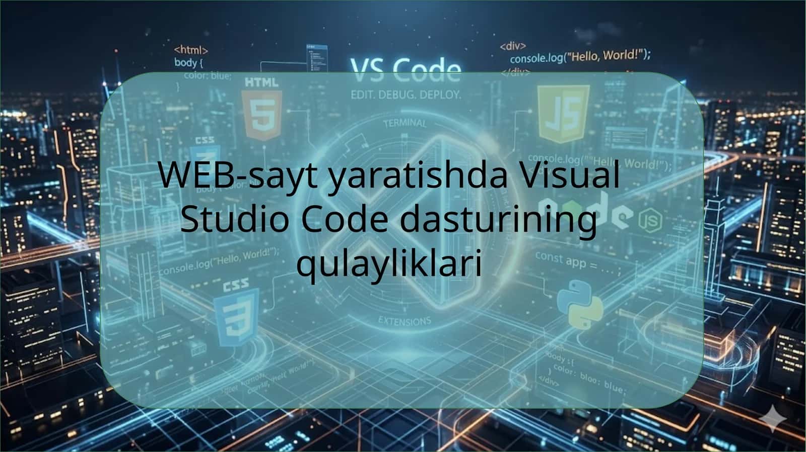 WEB-saytyaratishda Visual Studio Code dasturining qulayliklari 1
