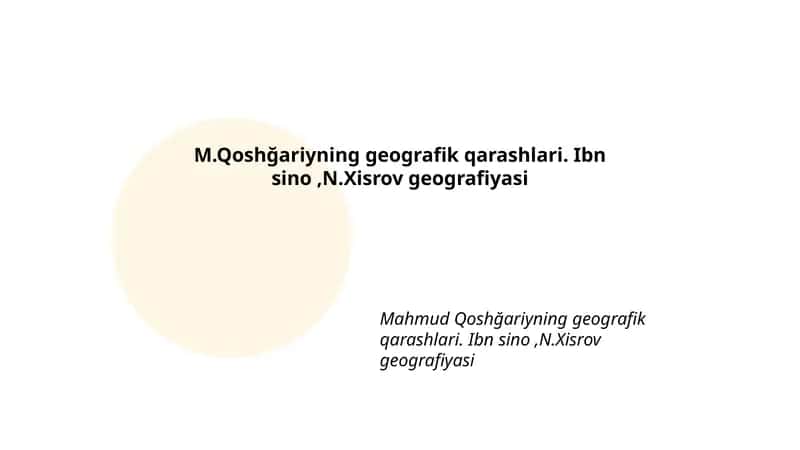 M. Qoshğariyning geografik qarashlari 1