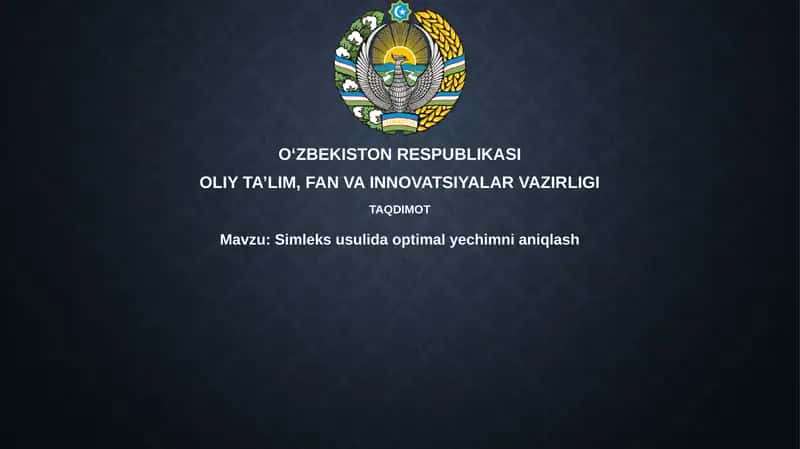 Simpleks usuli 1
