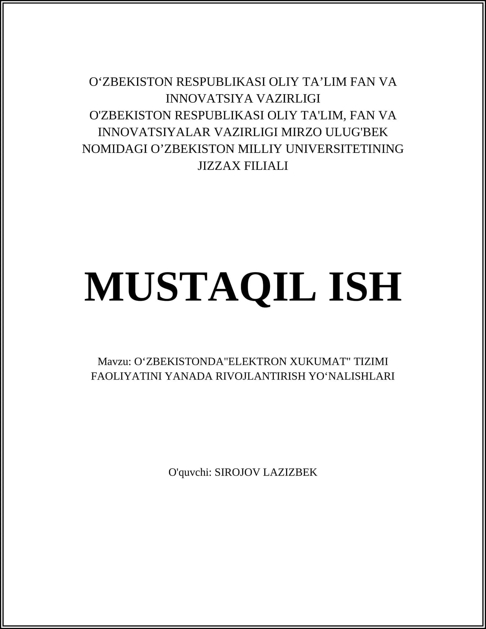 Elektron Hujjat Aylanishi Tizimi 1