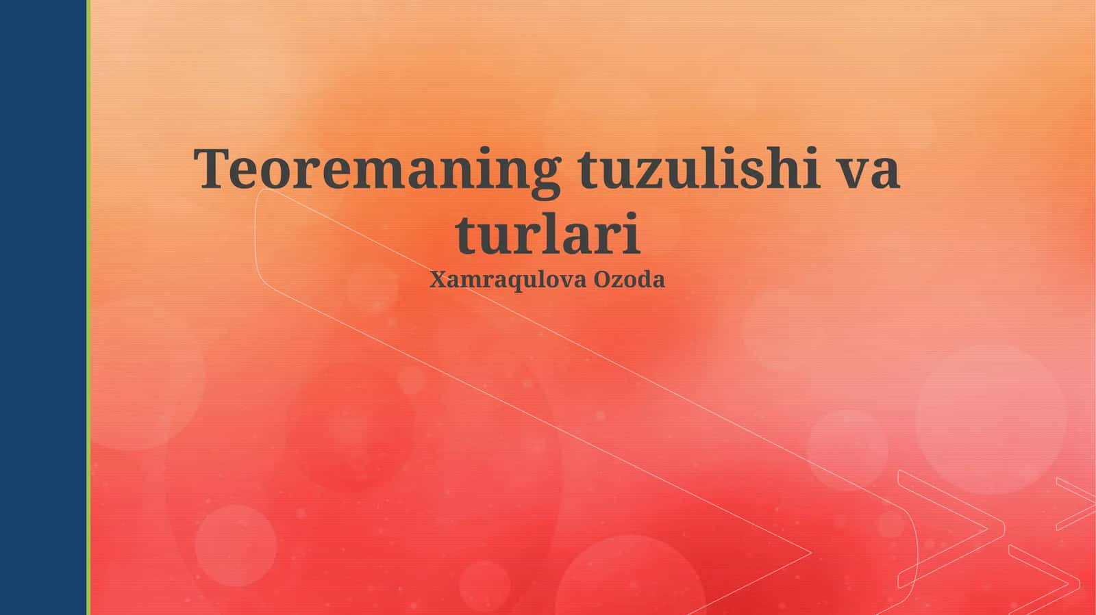Teoremalar turlari 1