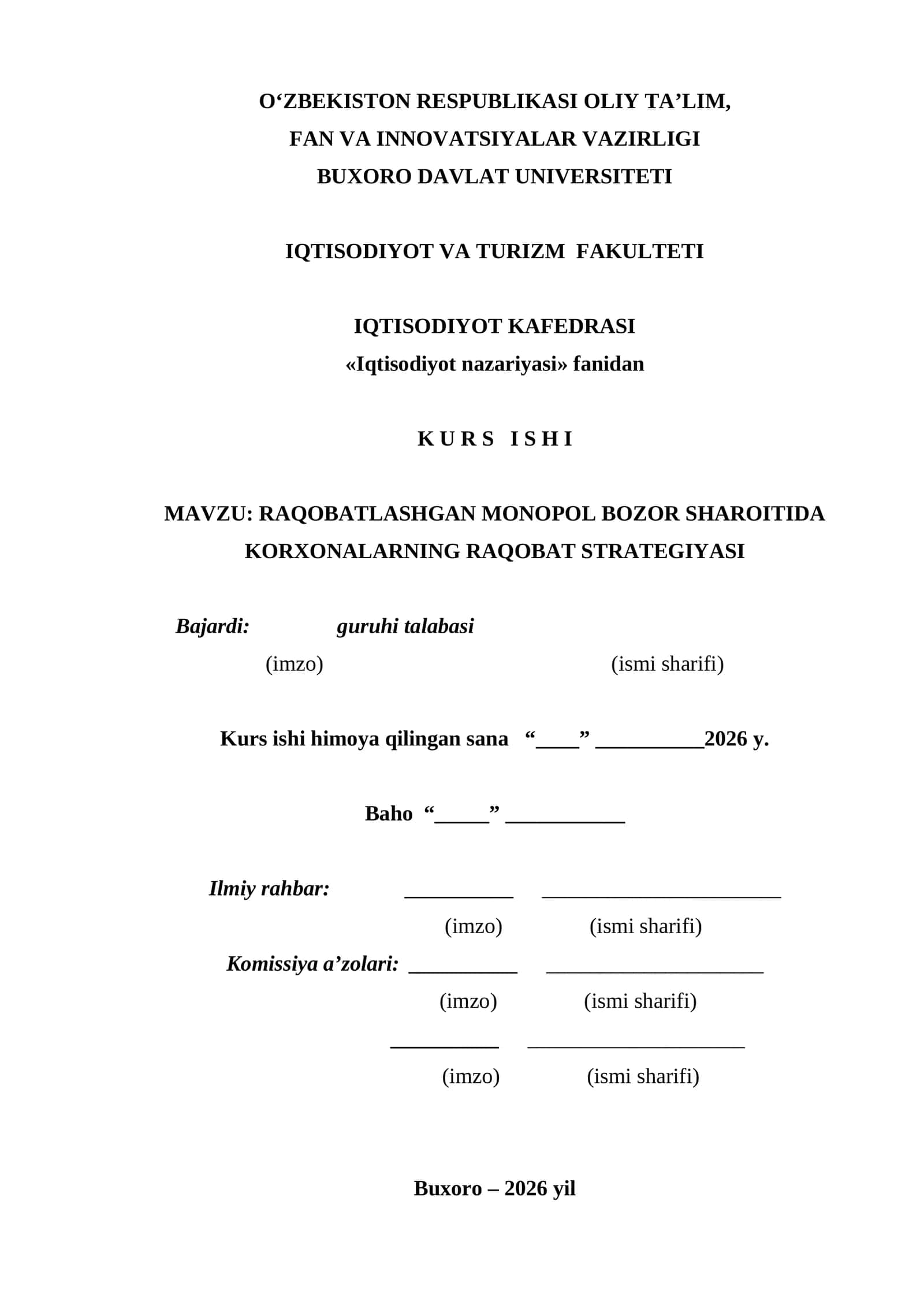 RAQOBATLASHGAN MONOPOL BOZOR SHAROITIDA KORXONALARNING RAQOBAT STRATEGIYASI 1