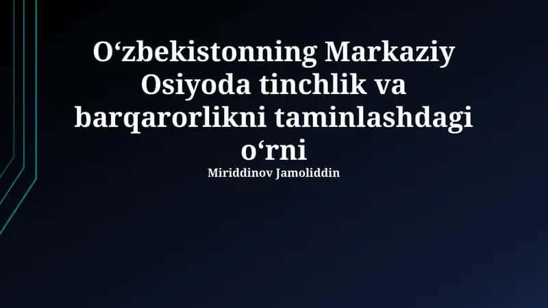 Transchegaraviy tahdidlarga qarshi kurashda Oʻzbekistonning roli 1