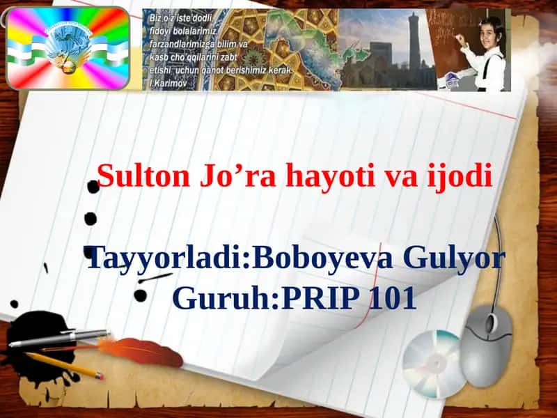 Sulton Jo’ra hayoti va ijodi 1