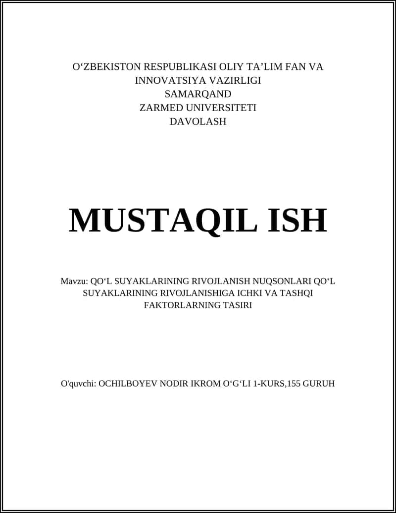 Qoʻl suyaklarining rivojlanishi va nuqsonlari 1