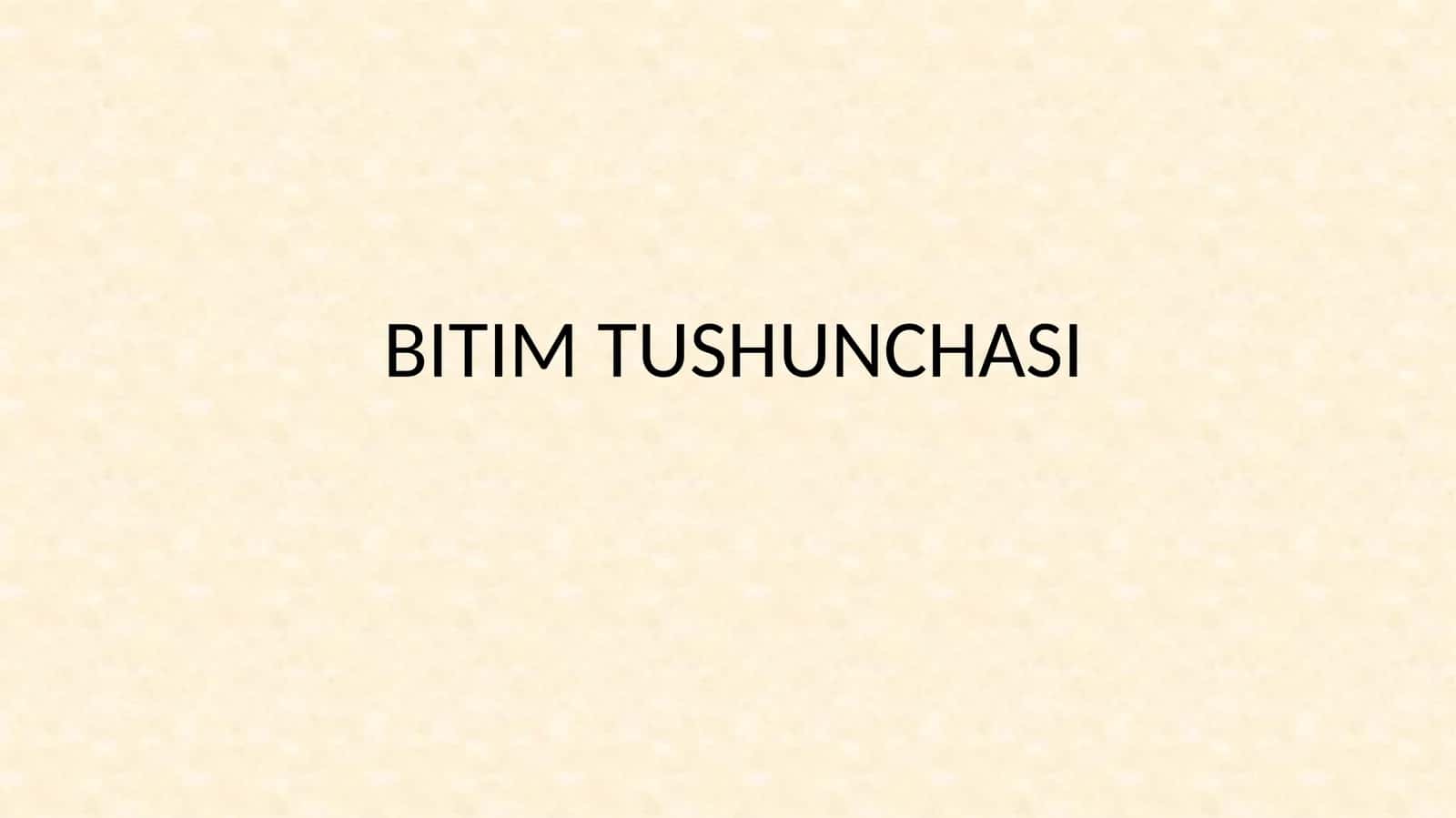BITIM TUSHUNCHASI 1