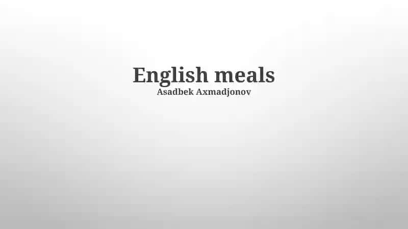 English meals