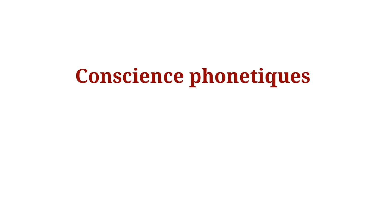 Conscience phonetiques 1