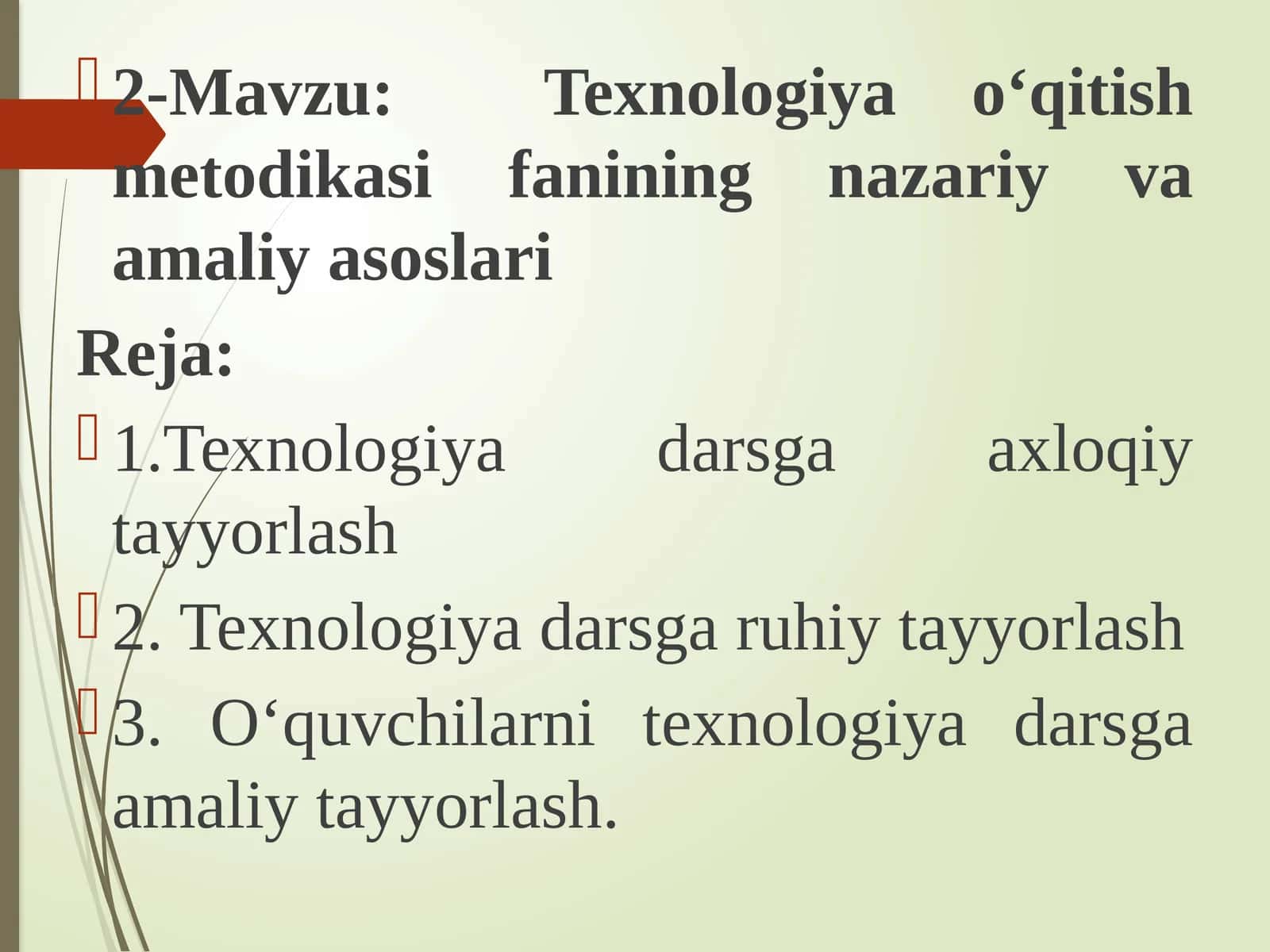 Texnologiya o‘qitish metodikasi fanining nazariy va amaliy asoslari 1