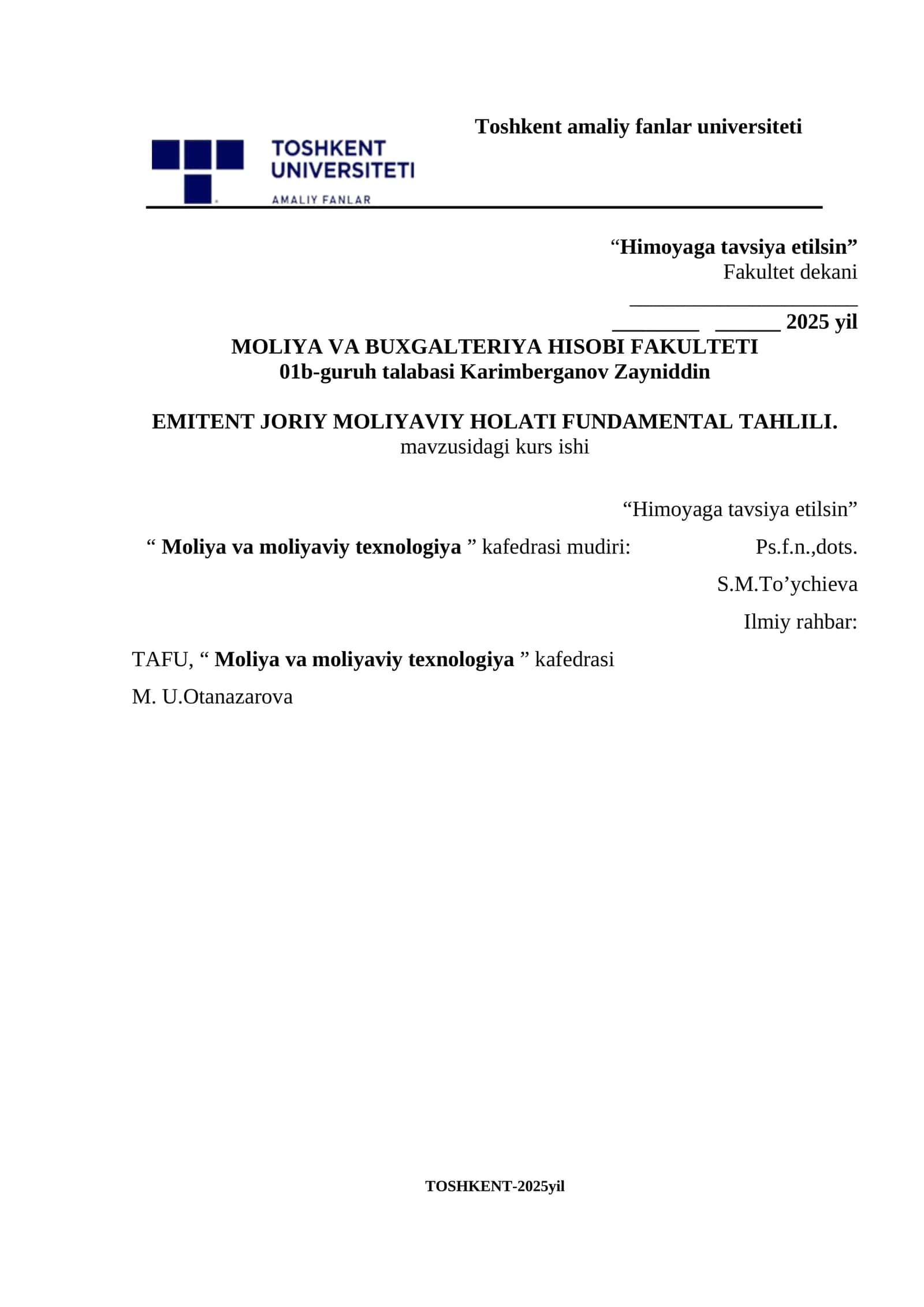 MOLIYA VA BUXGALTERIYA HISOBI FAKULTETI 1