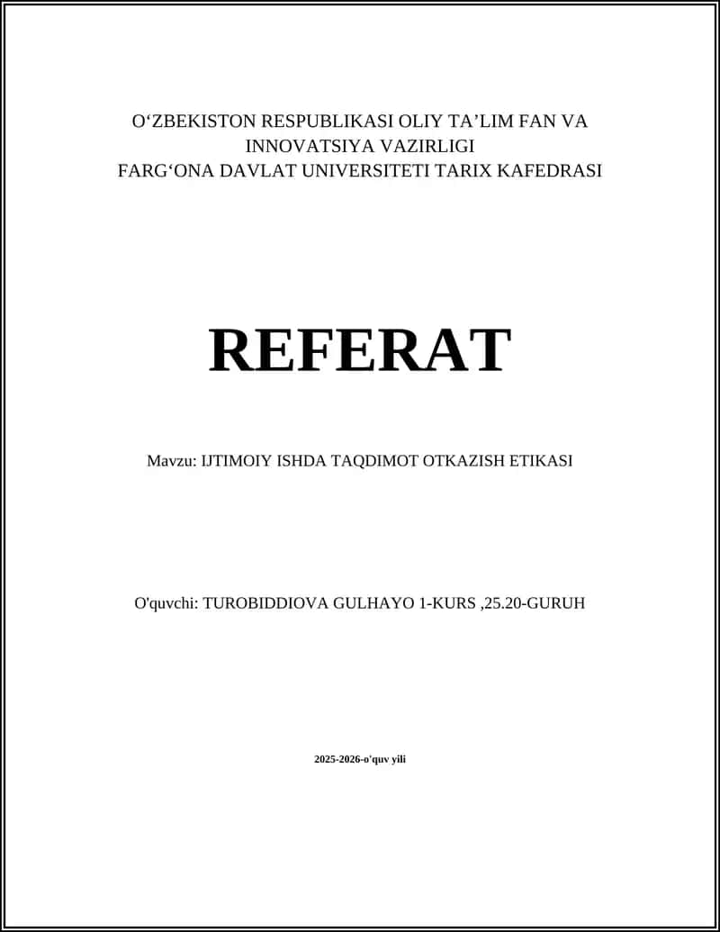 IJTIMOIY ISHDA TAQDIMOT OTKAZISH ETIKASI 1