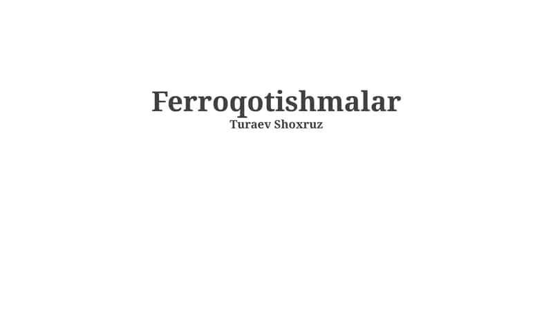 Ferroqotishmalar 1