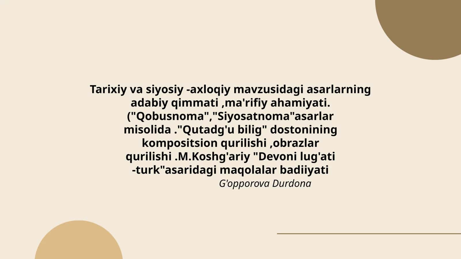 Tarixiy va siyosiy -axloqiy mavzusidagi asarlarning adabiy qimmati, ma'rifiy ahamiyati 1