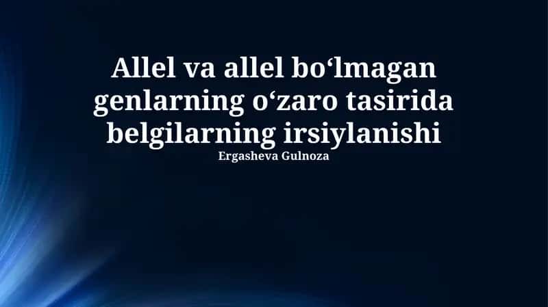 Modifikatsion o'zgaruvchanlik 1
