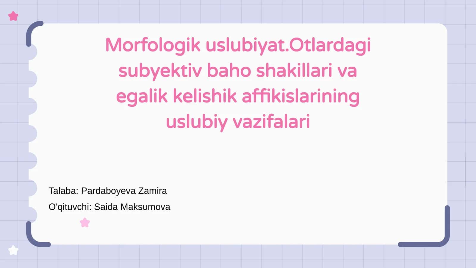 Morfologik Uslubiyat 1