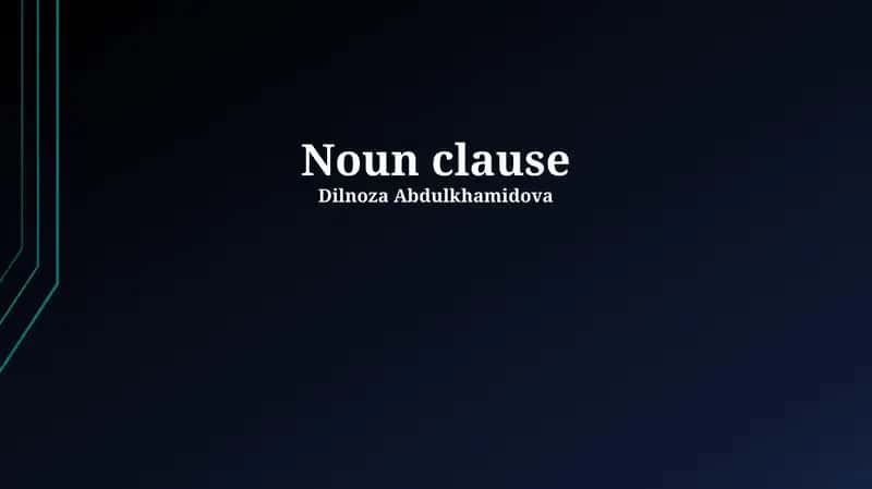 Noun clause 1