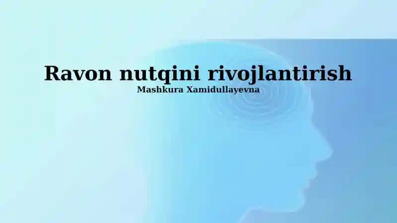 Ravon nutqini rivojlantirish