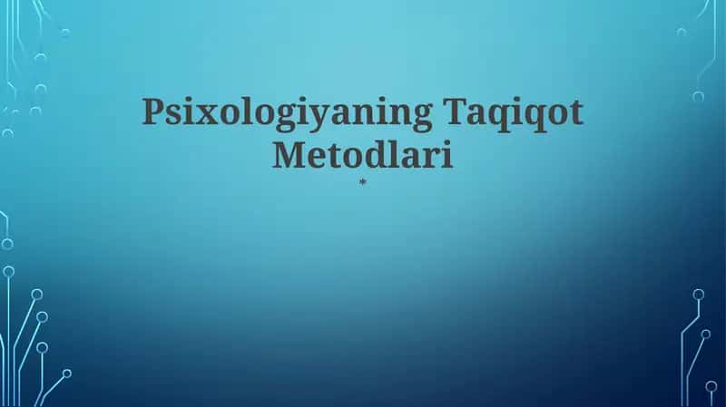 Psixologiyaning Taqiqot Metodlari 1