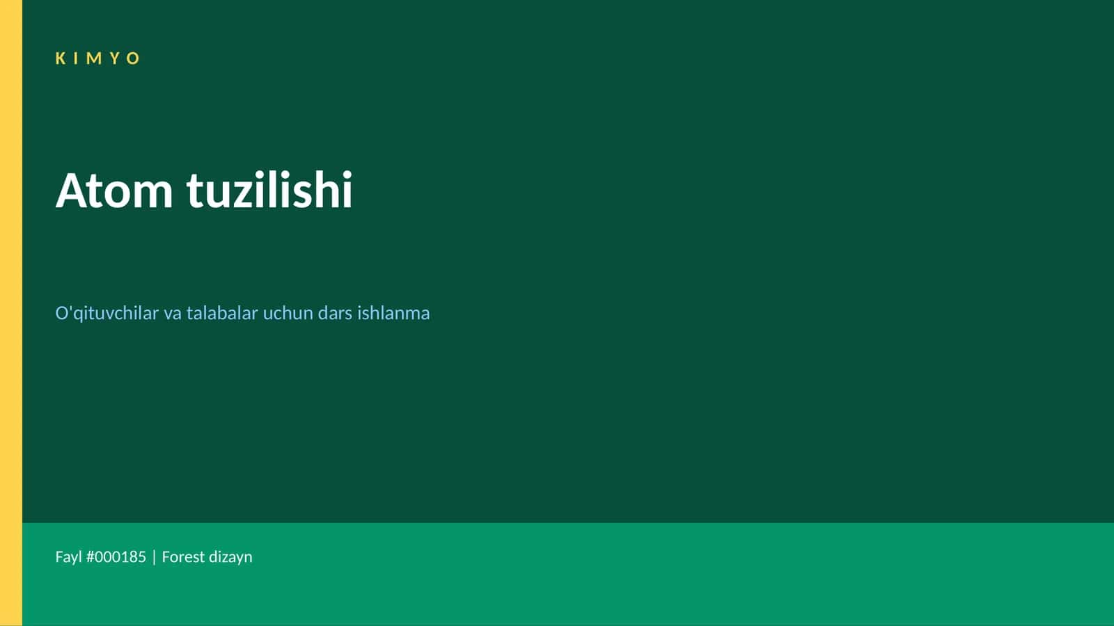 Kimyo - Atom tuzilishi 1