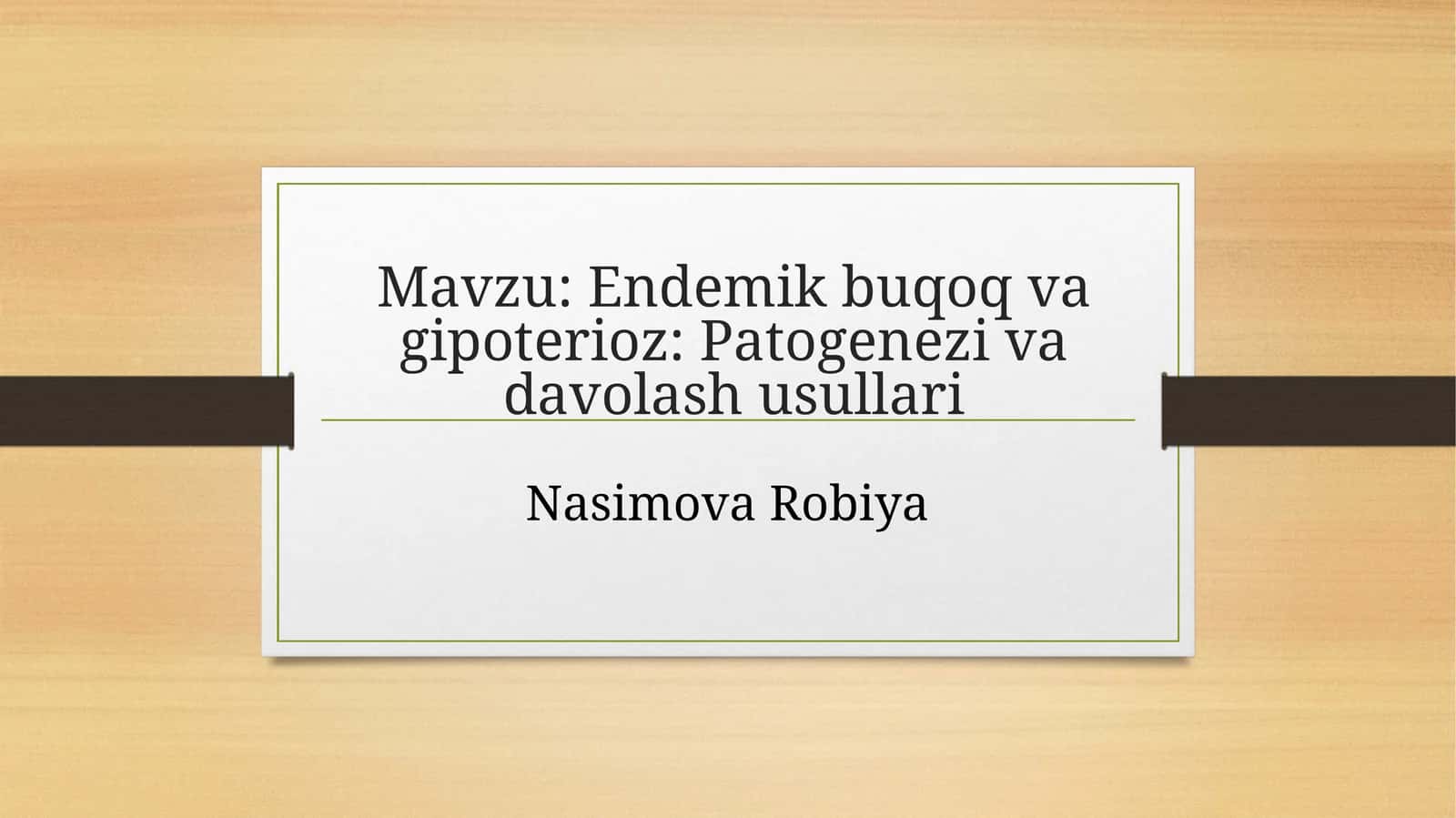 Endemik buqoq va gipoterioz: Patogenezi va davolash usullari 1