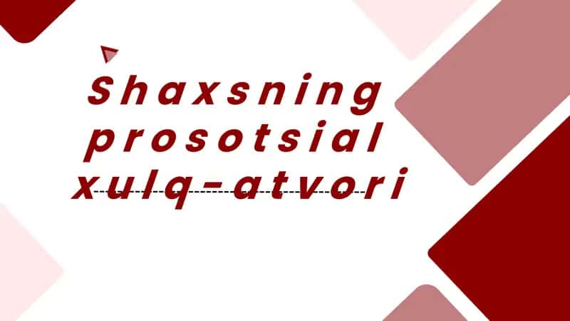 Prosotsial xulq-atvor 1
