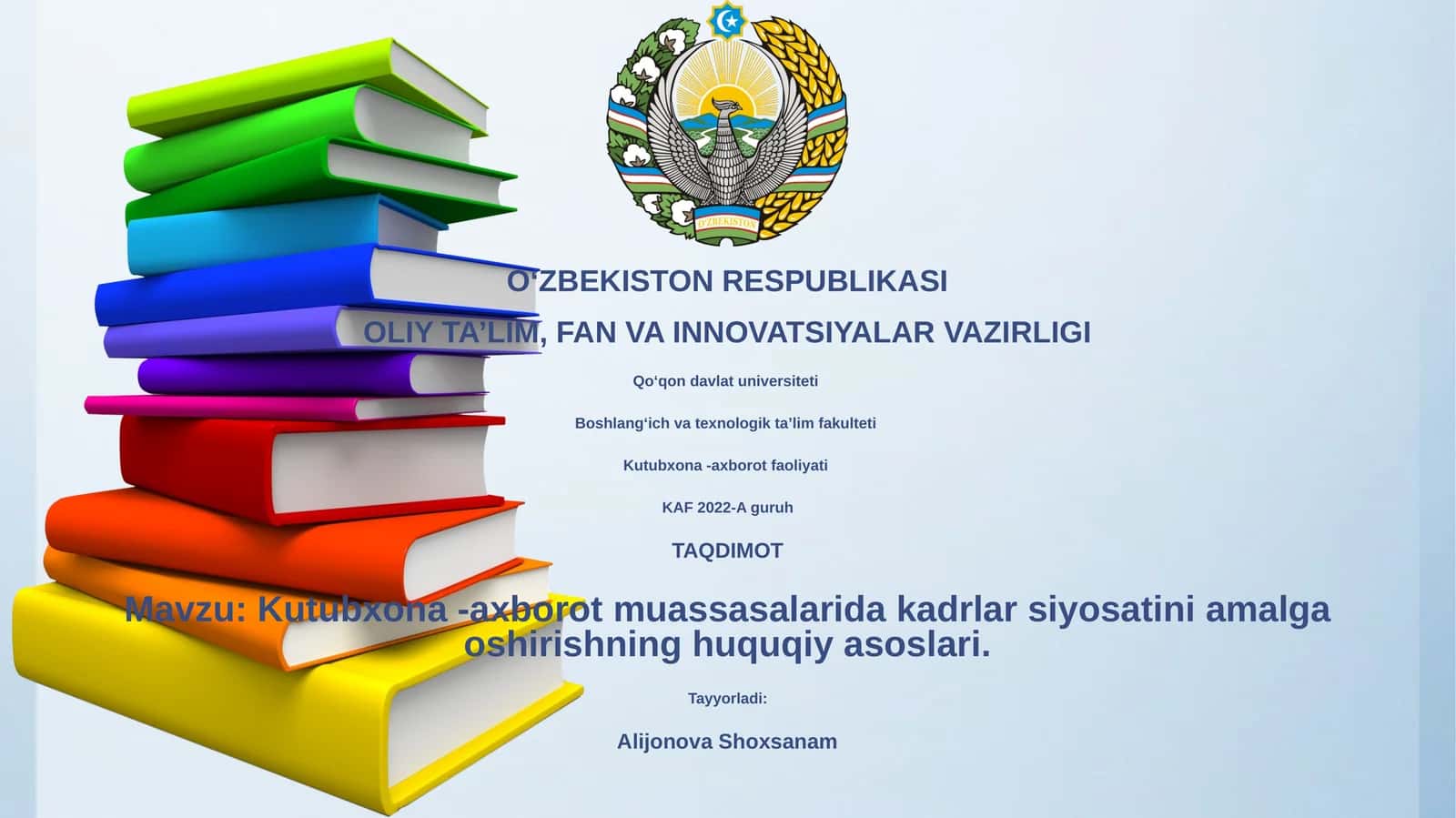 Kutubxona -axborot muassasalarida kadrlar siyosati 1