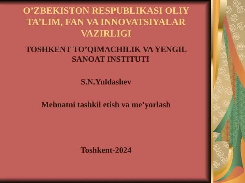 Mehnat Taqsimoti 1
