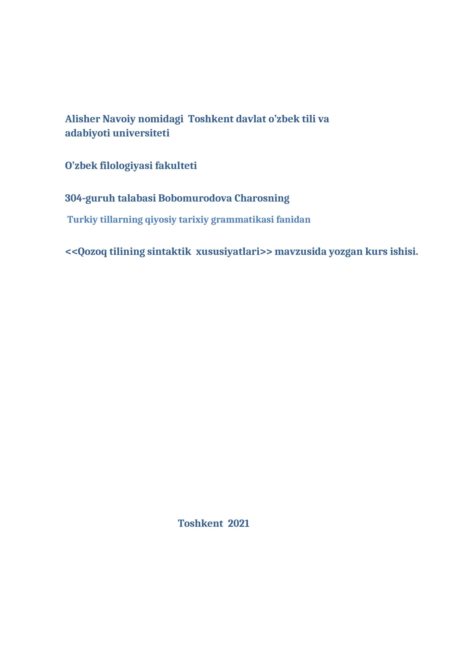 Qozoq tilining sintaktik xususiyatlari 1