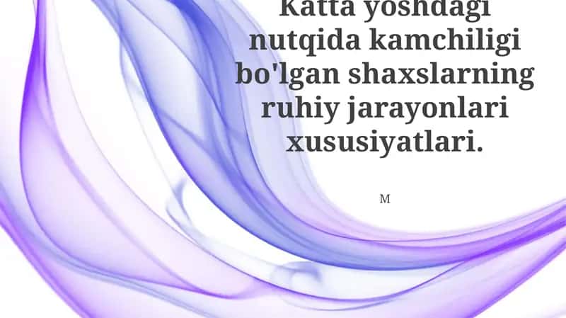 Kognitiv Jarayonlar va Nutq Buzilishi 1