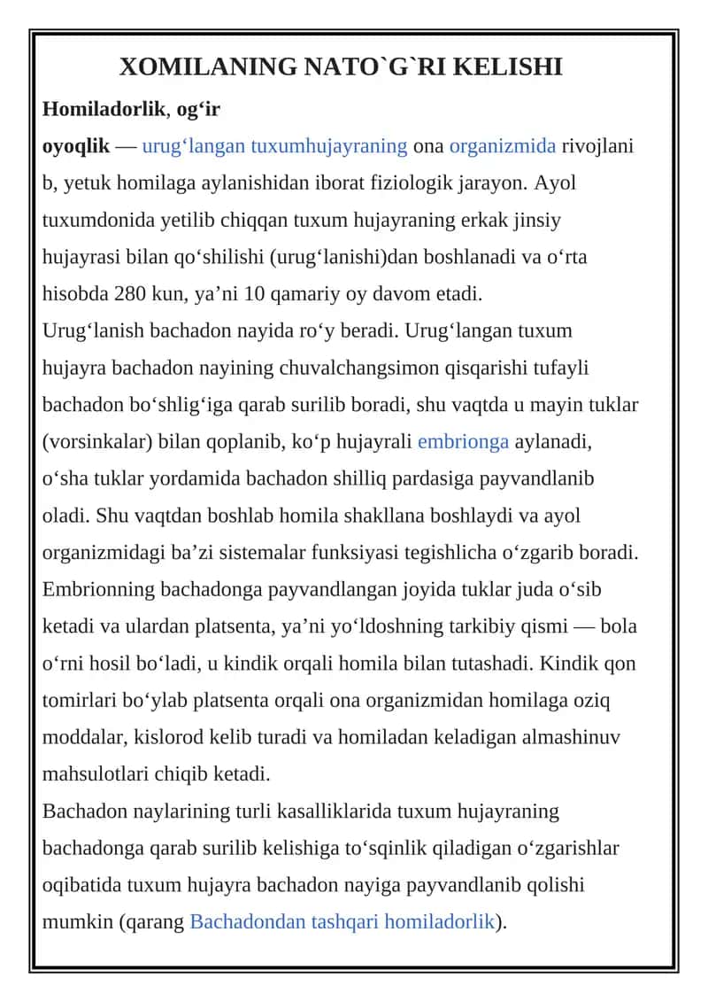 XOMILANING NATO`G`RI KELISHI 1