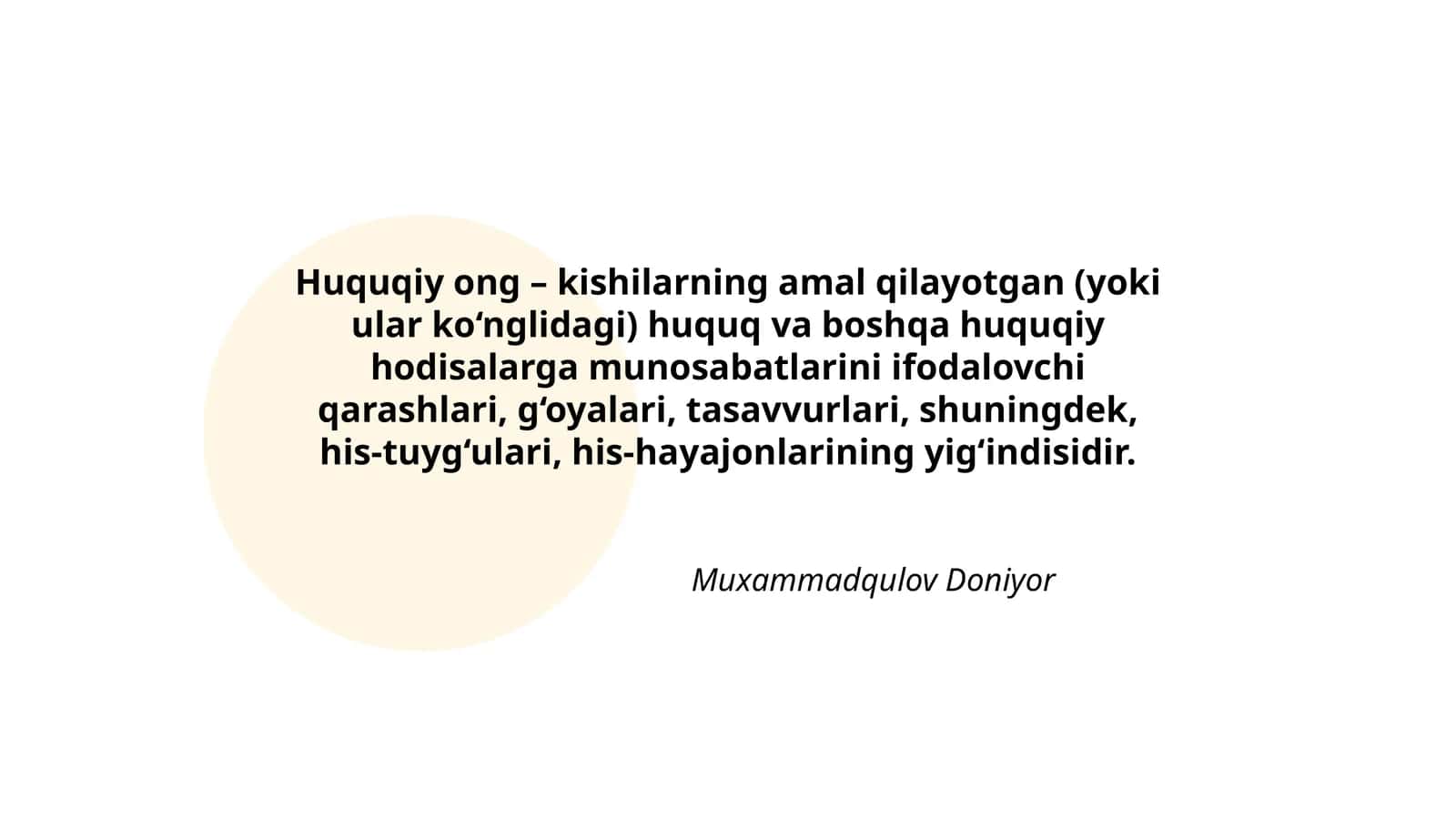Huquqiy ong - kishilarning amal qilayotgan huquq 1